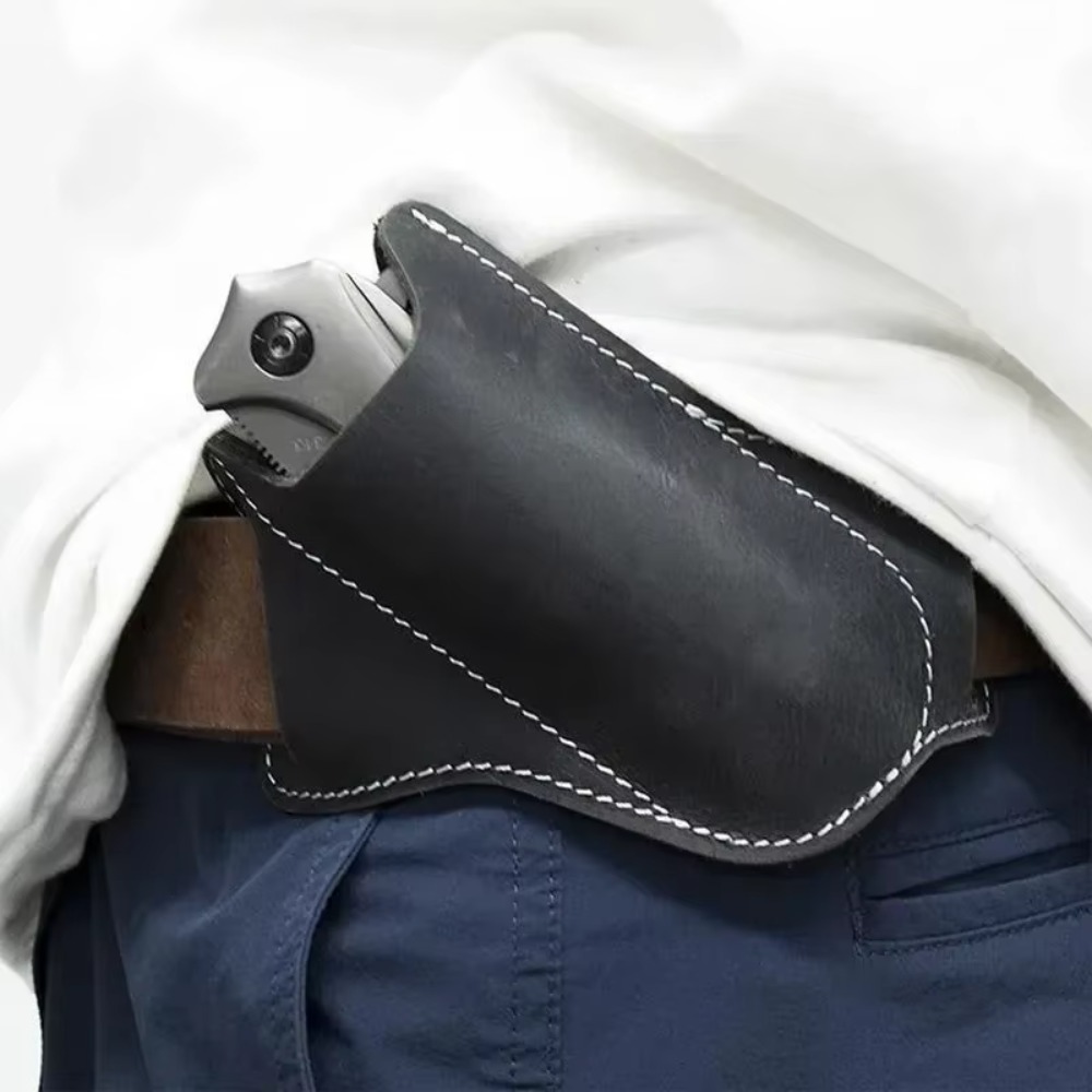 Edc Carry Belt Leather - Fodero per coltello in pelle robusta