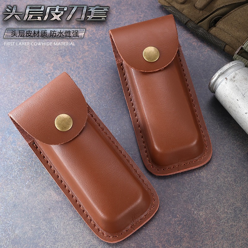 Edc Carry Belt Leather - Fodero per coltello in vera pelle