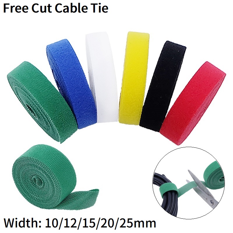 Gear Tie Reusable - 5M Auto Adesivo di Fissaggio 10/12/15/20/25mm